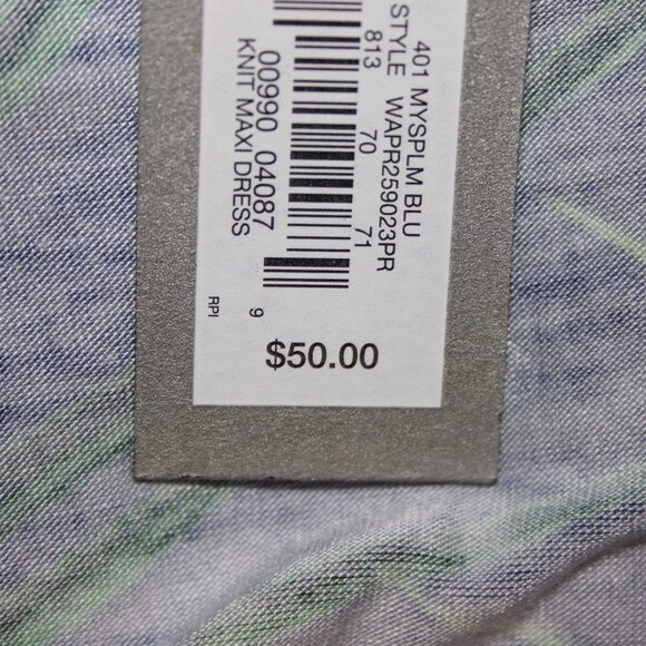 Apt 9 Dress $50 Sz XL Blue Multi Color Floral Knit Maxi Rayon Spandex Dress - Picture 12 of 16